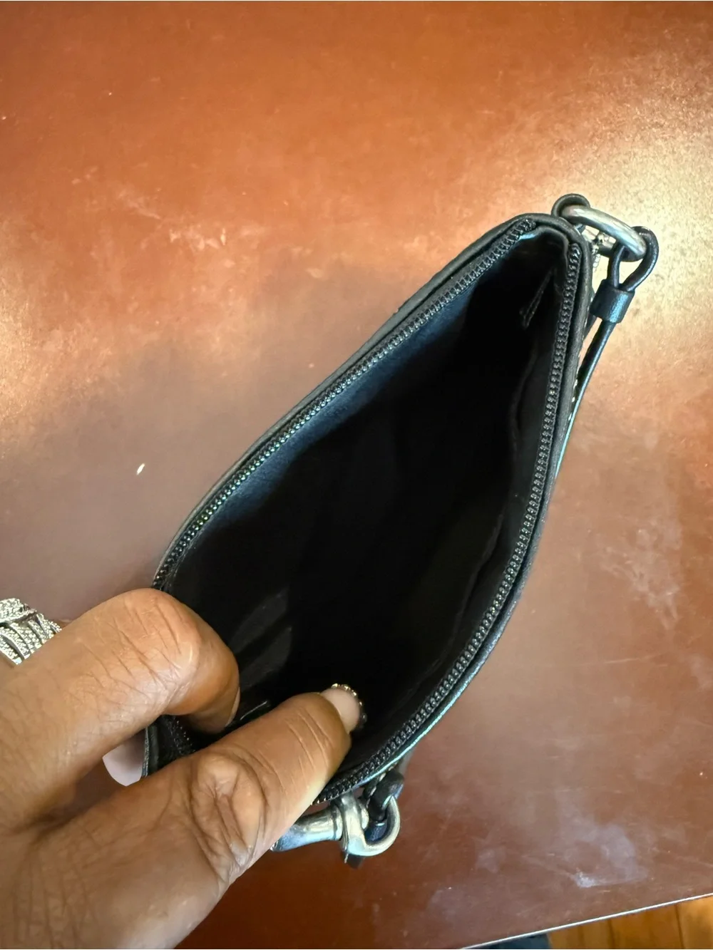 Coach Black Studded Wristlet Clutch
